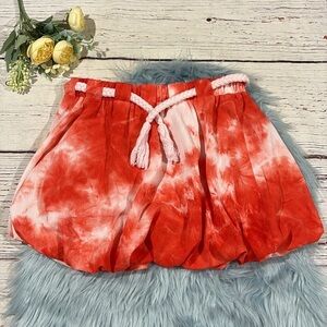 The Shirt Rochelle Behrens Bubble Red Tie Dye Mini Skirt